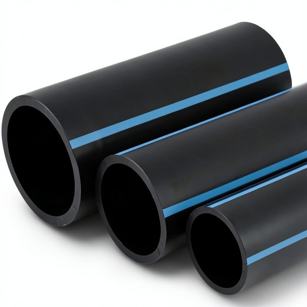 أنابيب HDPE الوطني ضغط 20 بار قطر خارجي 50 مم سمك 4.6 مم لون أسود
