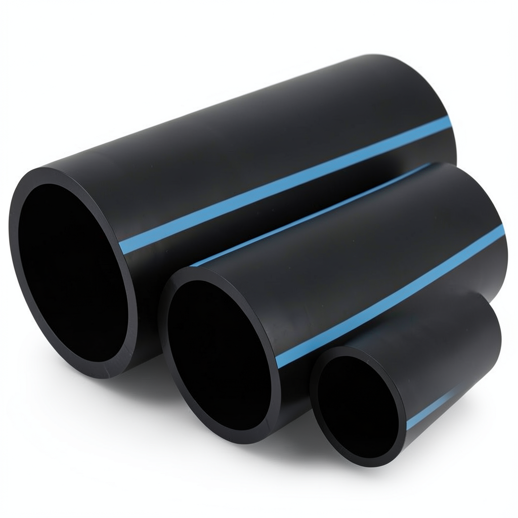 أنابيب HDPE الوطني ضغط 20 بار قطر خارجي 75 مم سمك 6.8 مم لون أسود
