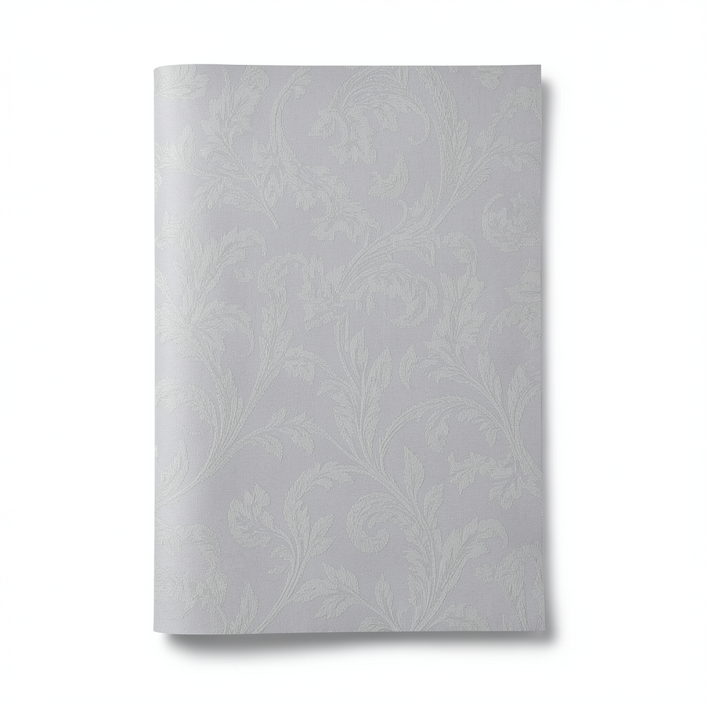 Italian Wallpaper Leaf Pattern 10m x 1.06m Gray Color, Model 4709