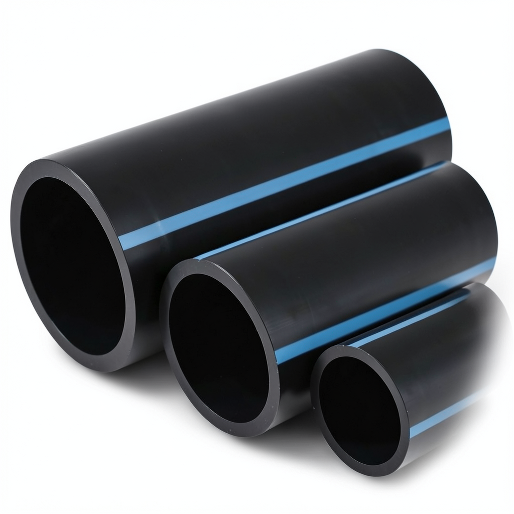 NPF HDPE Pipes Pressure 20 Bar Diameter 125 mm Thickness 9.2 mm Black