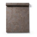Italian Wallpaper Leaf-Patterned 10m x 1.06m Dark Beige