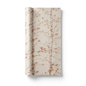 Italian Wallpaper Leaf Pattern 10m x 1.06m Beige Color