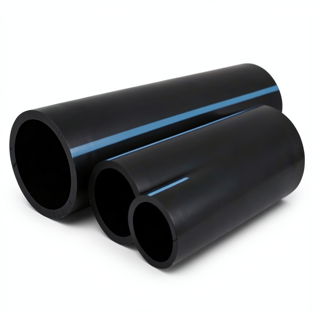 مواسير HDPE الوطني لشبكات المياه ضغط 25 بار قطر خارجي 125 مم سمك 11.4 مم لون اسود