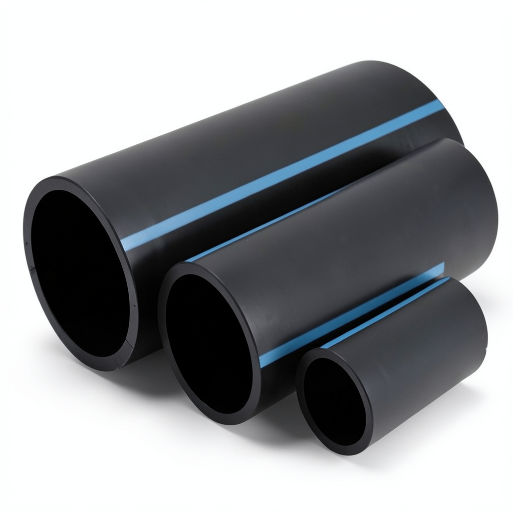 أنابيب HDPE الوطني لشبكات المياه ضغط 6 بار قطر خارجي 63 مم سمك 2 مم لون أسود