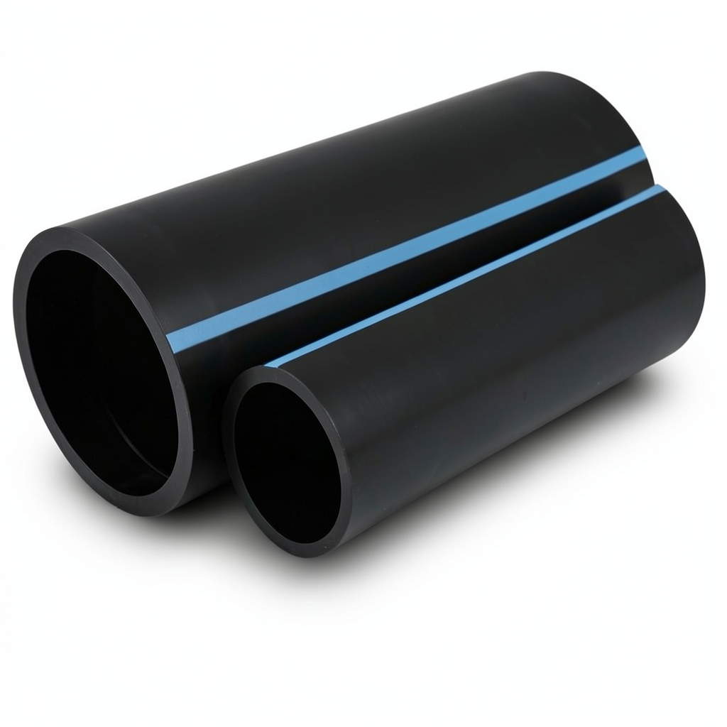 أنابيب HDPE الوطني لشبكات المياه ضغط 6 بار قطر خارجي 75 مم سمك 2.3 مم لون أسود