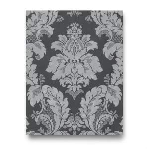 Italian Wallpaper 10m x 0.53m Dark Grey, Model 57054