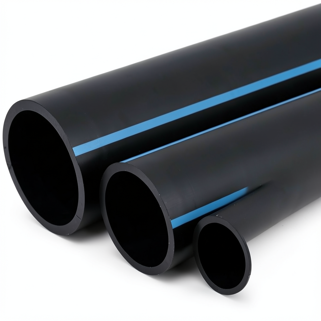أنابيب HDPE الوطني لشبكات المياه ضغط 6 بار قطر خارجي 90 مم سمك 2.8 مم لون أسود