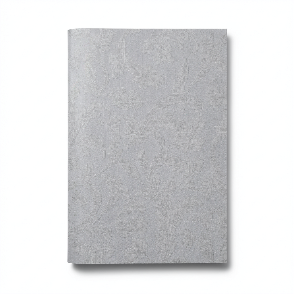 Italian Wallpaper Leaf Pattern 10m x 1.06m Gray Color, Model 4709