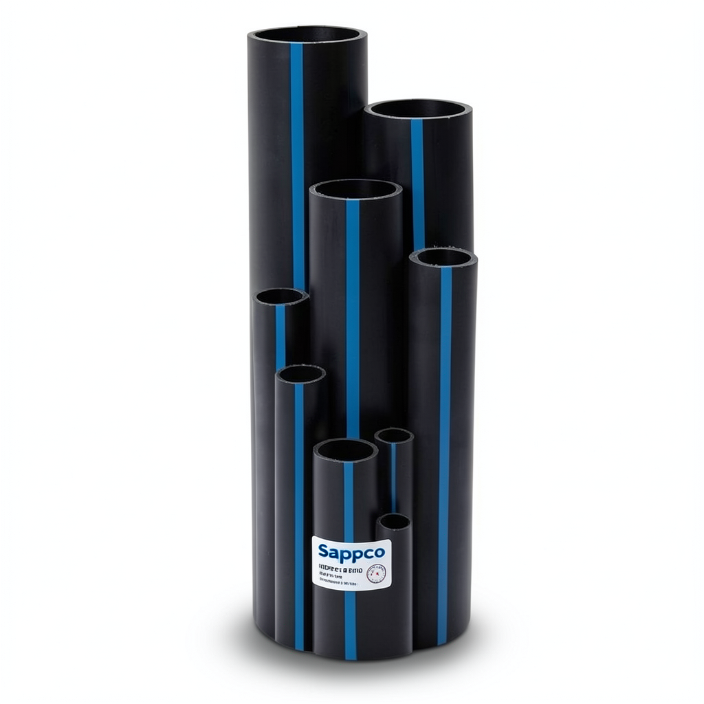 Sappco HDPE Pipes PE 100 Pressure 6 Bar Outside Diameter 400 mm Thickness 15.3 mm Black | SAPPCO