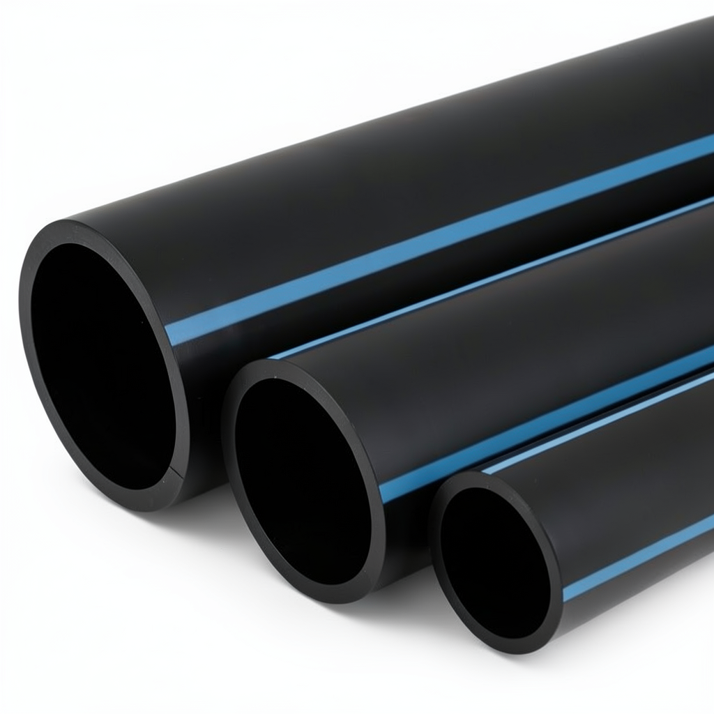 NPF HDPE Pipes for Water Networks Pressure 25 Bar Outside Diameter 200 mm Thickness 18.2 mm Black