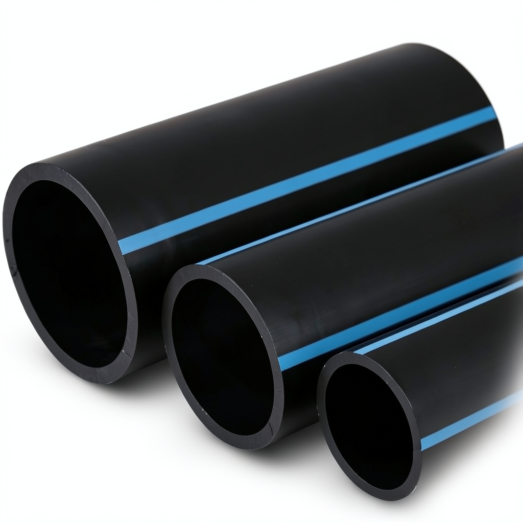 أنابيب HDPE الوطني لشبكات المياه ضغط 6 بار قطر خارجي 75 مم سمك 2.3 مم لون أسود