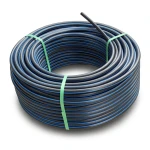 HDPE Plastic Coil Pipe Nominal Pressure 19.2 Bar PE 100 OD 20 mm SDR 7.4 Black with Blue Stripes