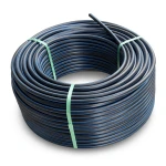 HDPE Plastic Coil Pipe Nominal Pressure 19.2 Bar PE 100 OD 50 mm SDR 7.4 Black with Blue Stripes