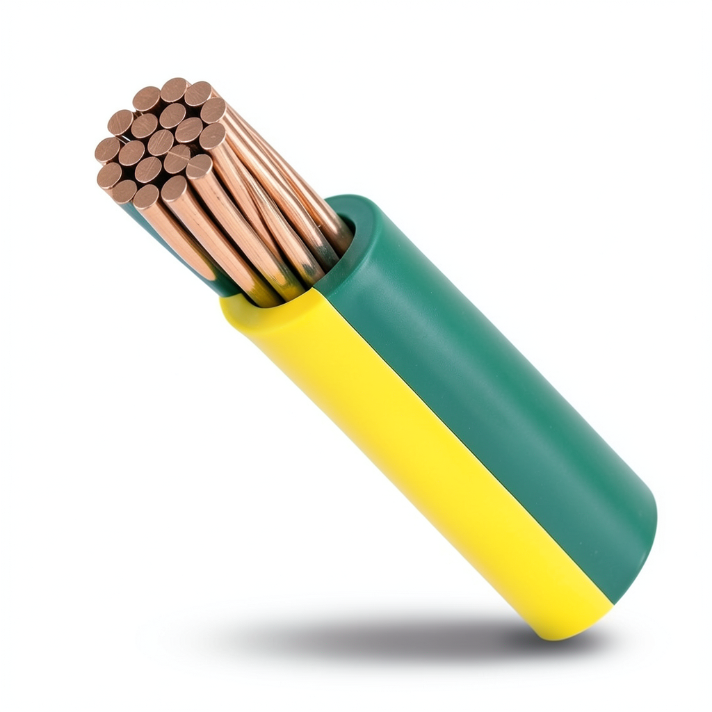 سلك تأريض نحاس مجدول 50 sq mm، 450/750V، عزل PVC اخضر/اصفر