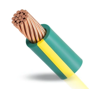 سلك كهرباء تأريض نحاس مجدول 70 ملم 450/750 فولت معزول PVC اخضر/اصفر