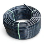 HDPE Plastic Coil Pipe Nominal Pressure 19.2 Bar PE 100 OD 160 mm SDR 7.4 Black with Blue Stripes