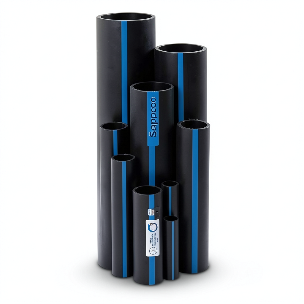 Sappco HDPE Pipes PE 100 Pressure 6 Bar Outside Diameter 630 mm Thickness 24.1 mm Black Color | SAPPCO