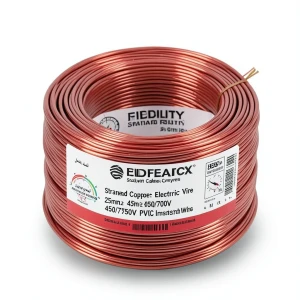 لفة سلك كهرباء مجدول نحاس 25 مل 450/750 فولت عزل PVC أحمر | شركة كابلات جدة