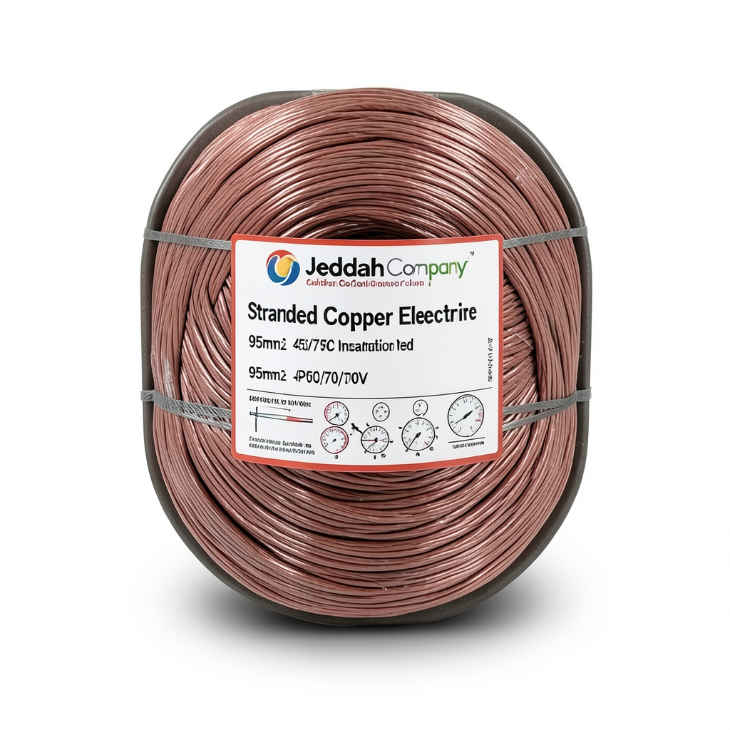 Stranded Copper Electric Wire 95mm2 450/750V PVC Insulation Red | Jeddah Cables Company