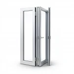 Silver Aluminum Folding Glass Door