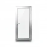 Tempered Glass Door with Aluminum Frame (Silver)