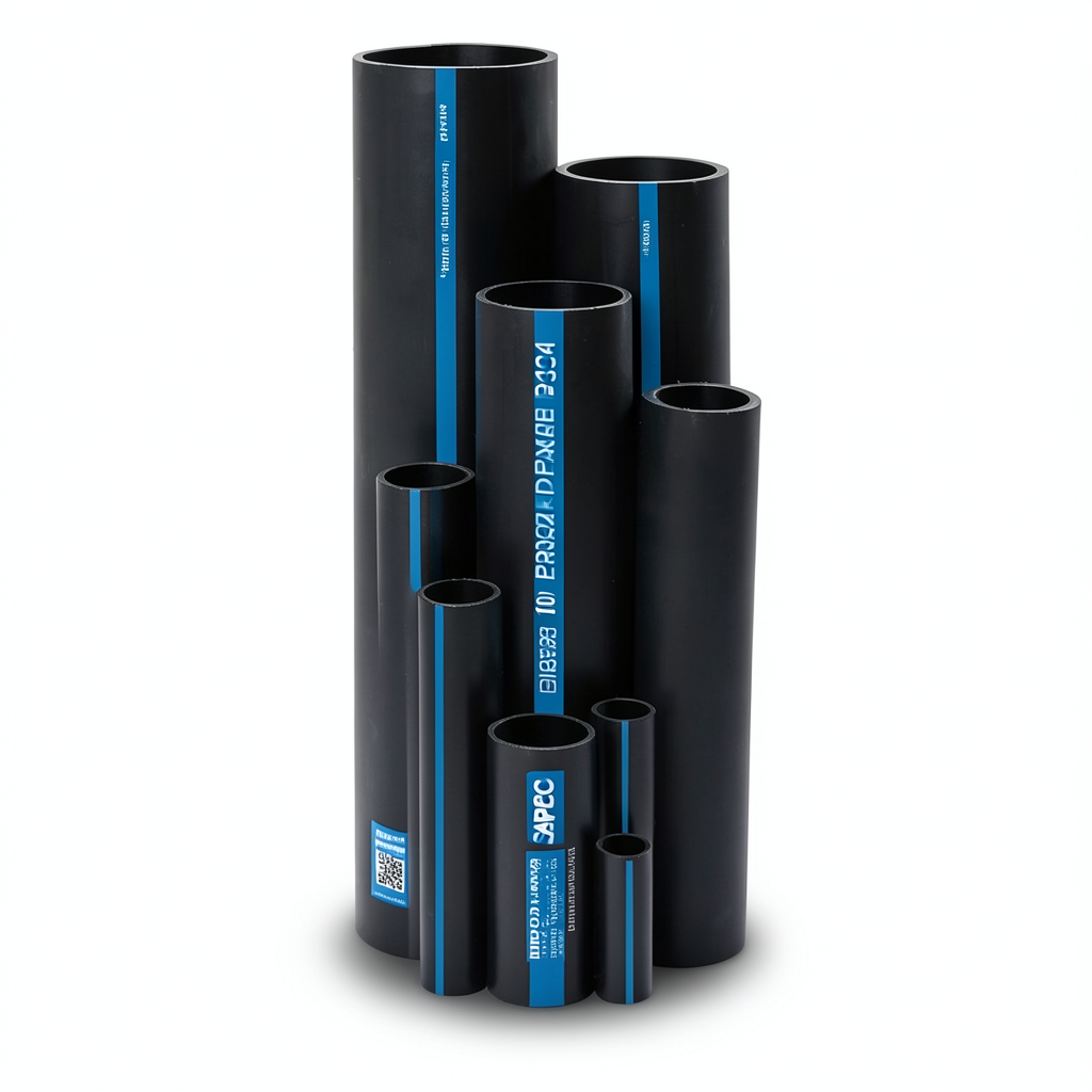 مواسير HDPE PE 100 ضغط 10 بار قطر خارجي 63 مم سمك 3.8 مم لون أسود | سابكو