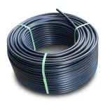 HDPE Plastic Coil Pipe PN 19.2 Bar PE 100 OD 25 mm SDR 7.4 Black with Blue Stripes