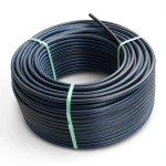 HDPE Plastic Coil Pipe PN 19.2 Bar PE 100 32 mm SDR 7.4 Black Blue Stripes