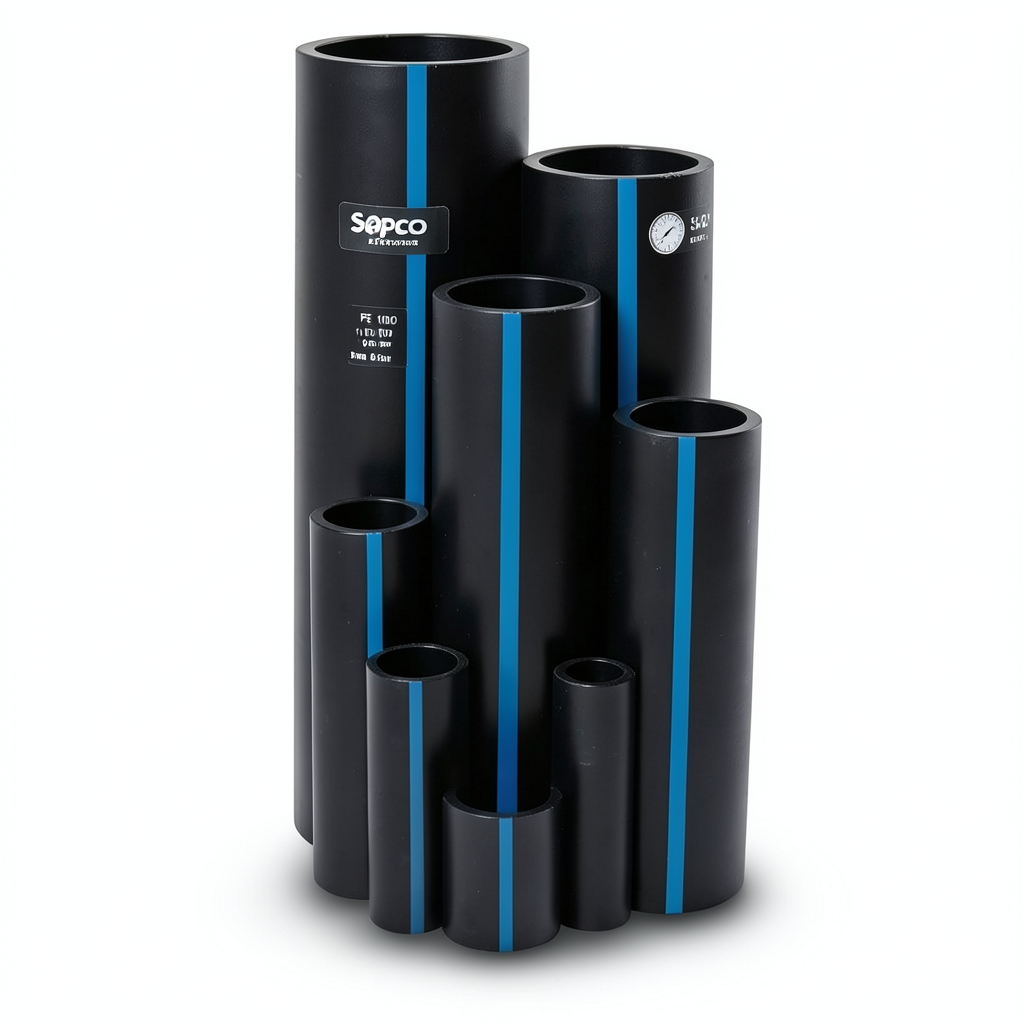 Sappco HDPE Pipes PE 100 Pressure 10 Bar Outside Diameter 160 mm Thickness 9.5 mm Black Color | SAPPCO