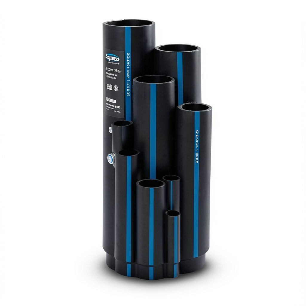 أنابيب HDPE سابكو PE 100 ضغط 10 بار قطر خارجي 200 مم سمك 11.9 مم لون اسود | سابكو
