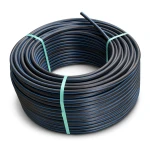 HDPE Plastic Coil Pipe PN 19.2 Bar PE 100 OD 125 mm SDR 7.4 Black with Blue Stripes