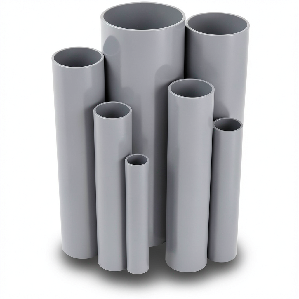 مواسير UPVC ضغط 21.7 بار مقاس 3/4 إنش سمك 2 مم لون رمادي