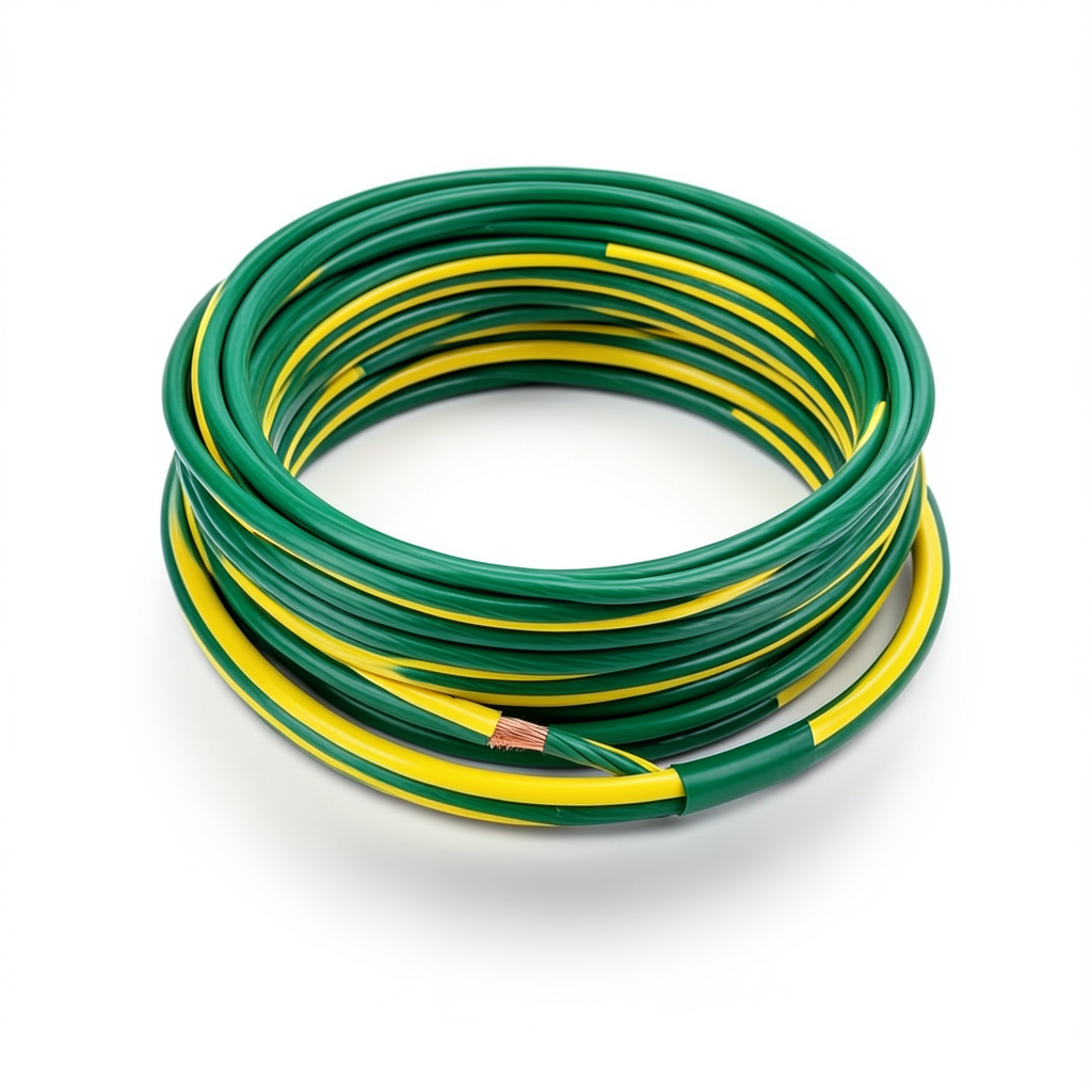 Stranded Copper Earthing Electric Wire 25mm2 PVC Insulation Green/Yellow, 450/750V