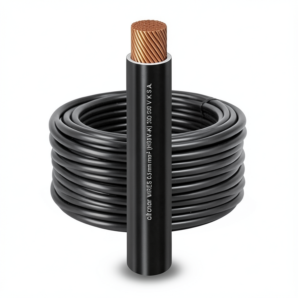 Copper Flexible Electric Wire 95mm2 450/750V PVC Insulation, Black | Al Fanar
