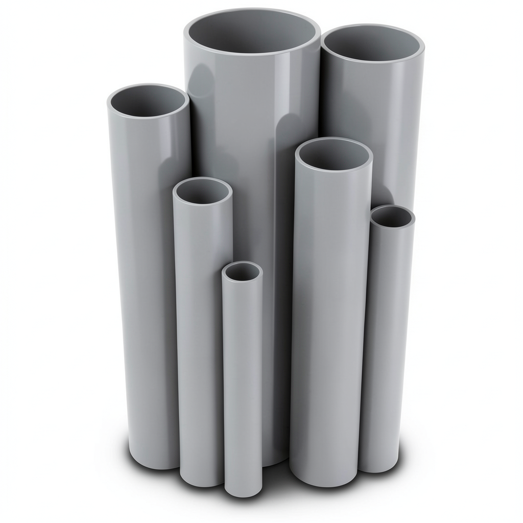مواسير UPVC ضغط 21.7 بار مقاس 3/4 إنش سمك 2 مم لون رمادي
