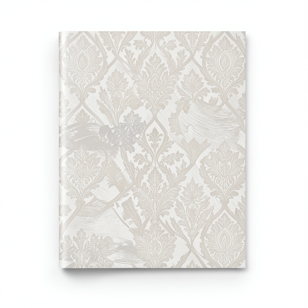 Italian Patterned Wallpaper 10m x 0.53m Pale Beige, Model 73505