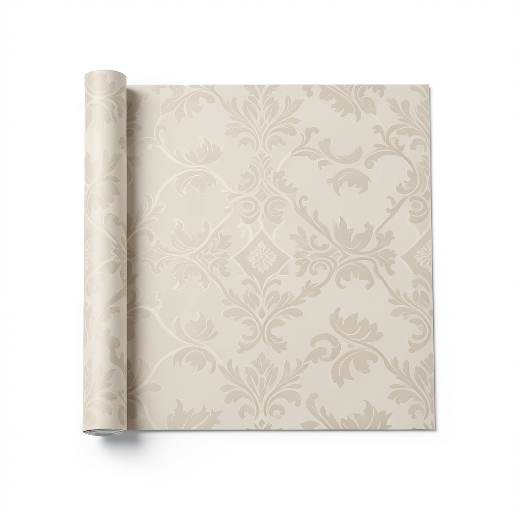 Italian Wallpaper Patterned Design Beige Color, Size 10mx0.70m, Model RC18029