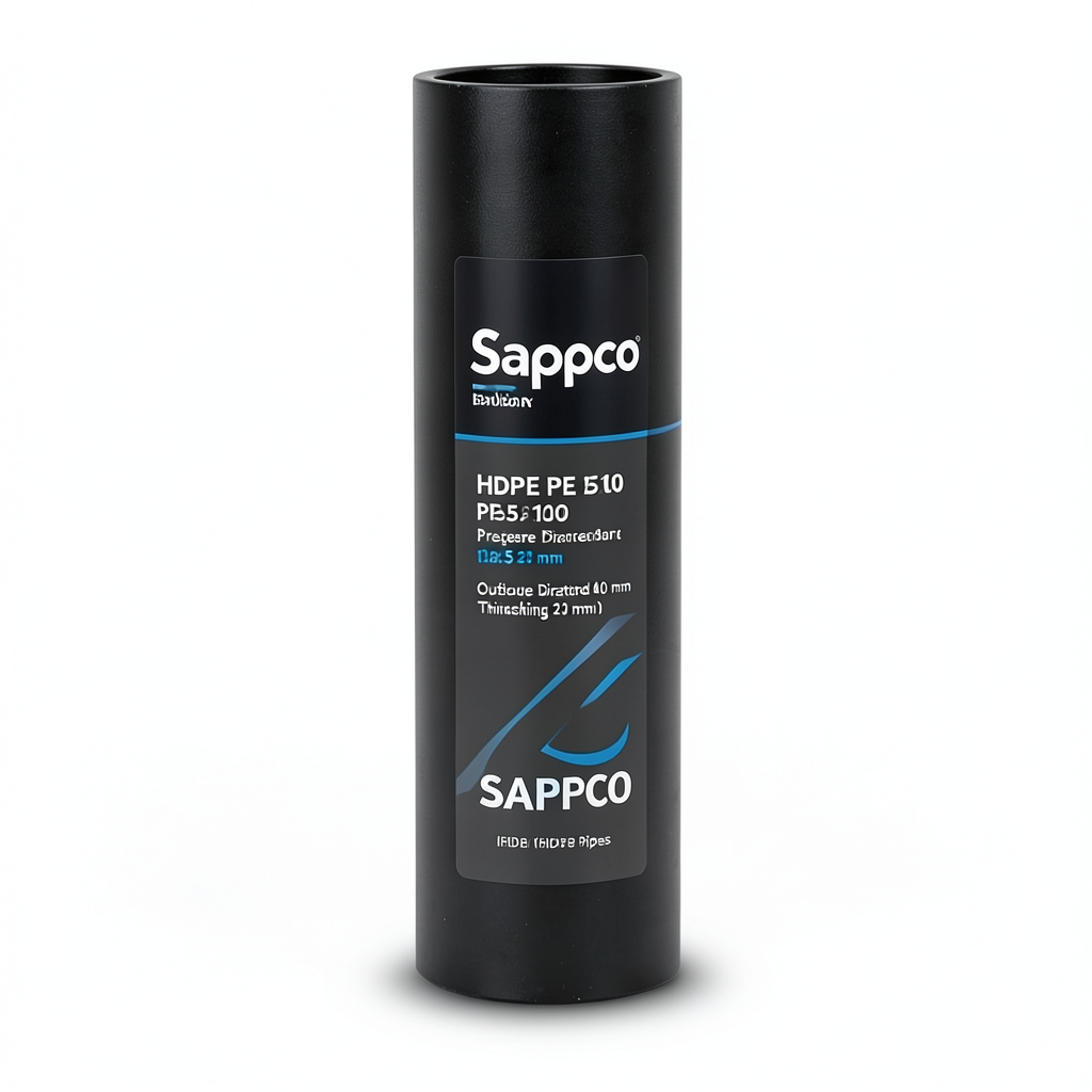 Sappco HDPE Pipes PE 100 Pressure 12.5 Bar Outside Diameter 40 mm Thickness 3 mm Black | SAPPCO