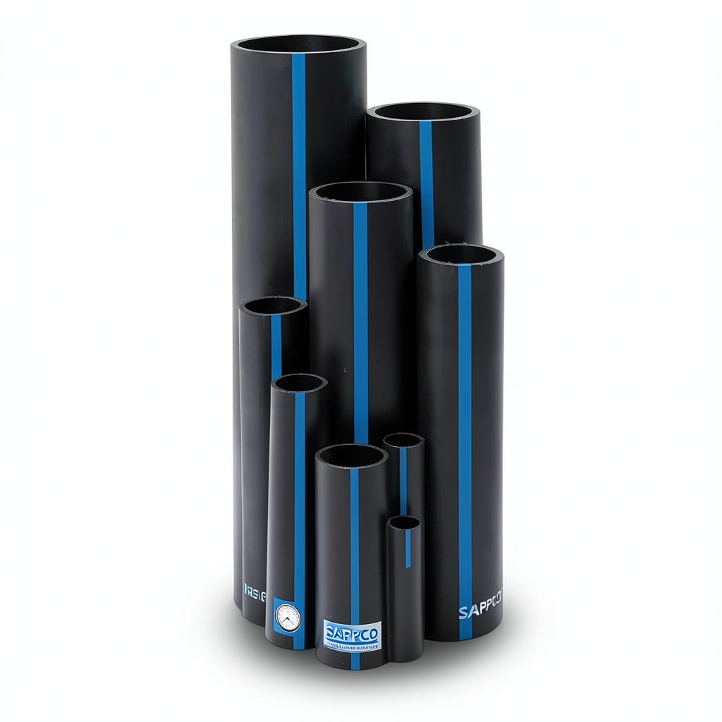 أنابيب HDPE PE 100 ضغط 12.5 بار قطر خارجي 50 مم سمك 3.7 مم لون أسود | سابكو
