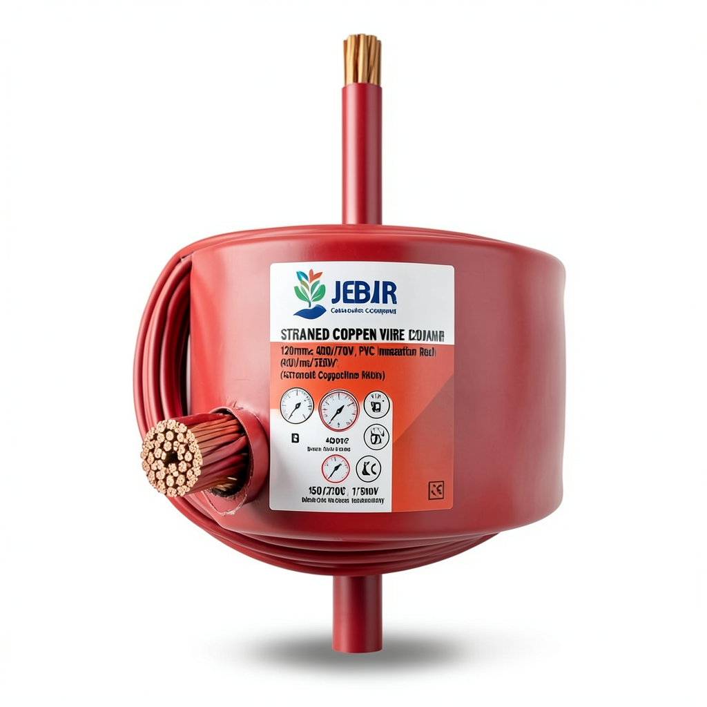 Stranded Copper Wire 120mm2 Conductor, 450/750V, PVC Insulation, Red | Jeddah Cables Company