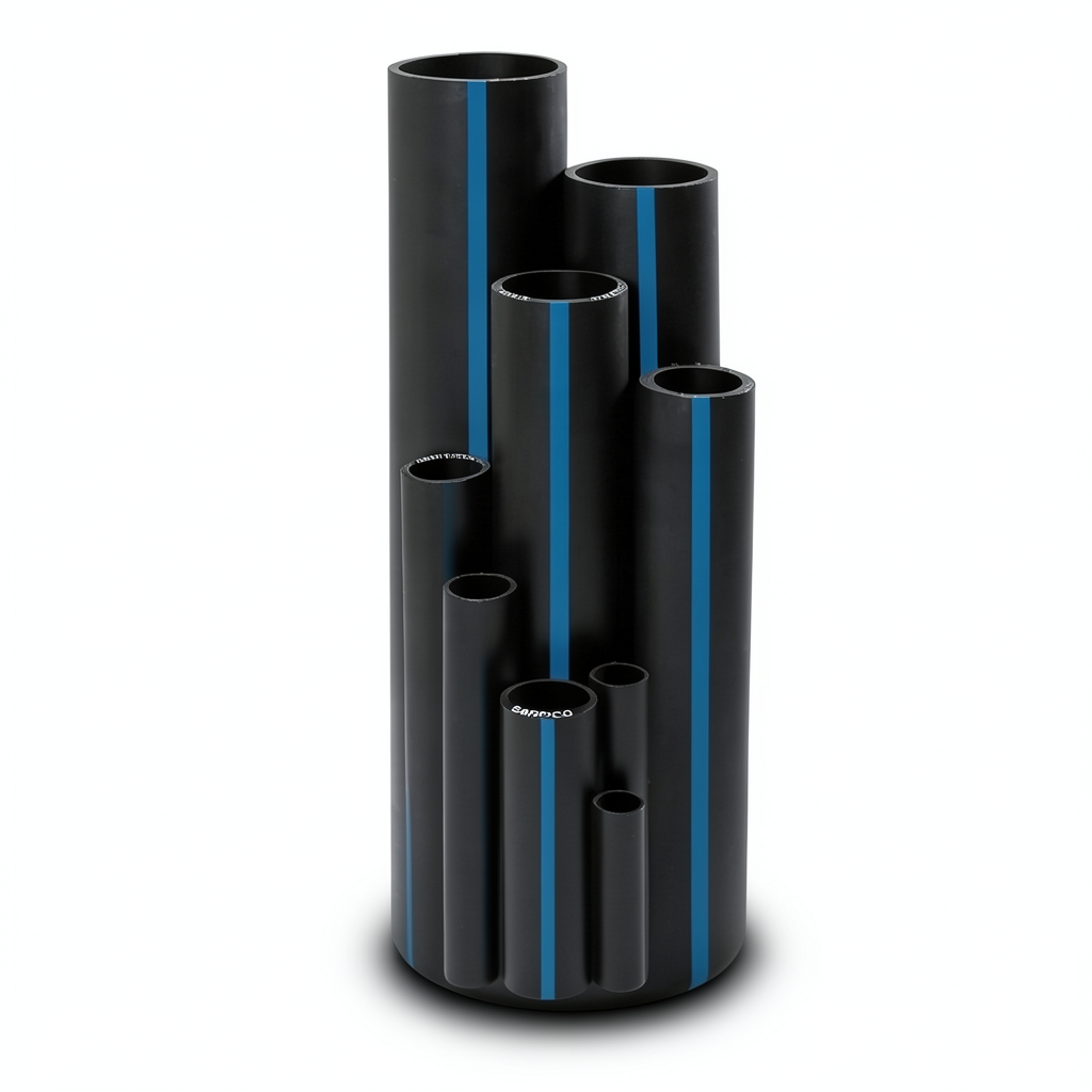 أنابيب HDPE PE 100 ضغط 12.5 بار قطر خارجي 500 مم سمك 36.8 مم لون أسود | سابكو