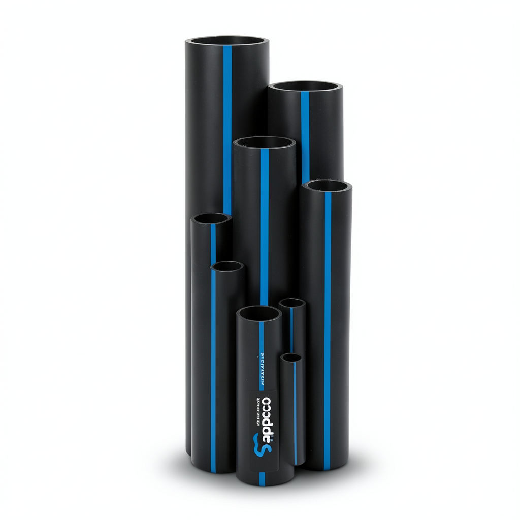 Sappco HDPE Pipes PE 100 Pressure 12.5 Bar Outside Diameter 630 mm Thickness 46.3 mm Black | SAPPCO