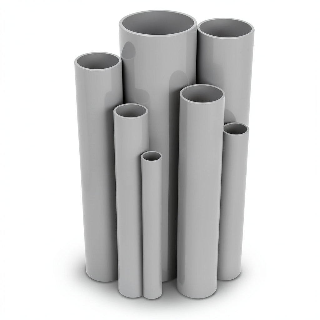 مواسير UPVC ضغط اسمي 21.7 بار مقاس 1 إنش سمك 2.5 مم لون رمادي
