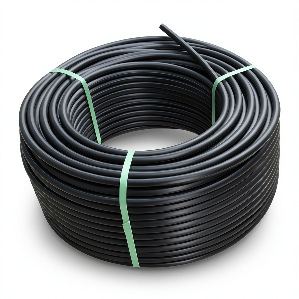 HDPE Plastic Coil Pipe Nominal Pressure 4 Bar PE 100 Outside Diameter 140 mm SDR 33 Black