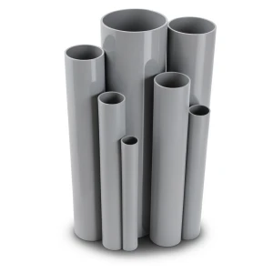 مواسير UPVC ضغط اسمي 21.7 بار مقاس 1 إنش سمك 2.5 مم لون رمادي