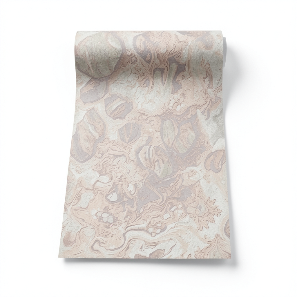 Italian Patterned Wallpaper 10m x 0.53m Light Brown, Model 73524