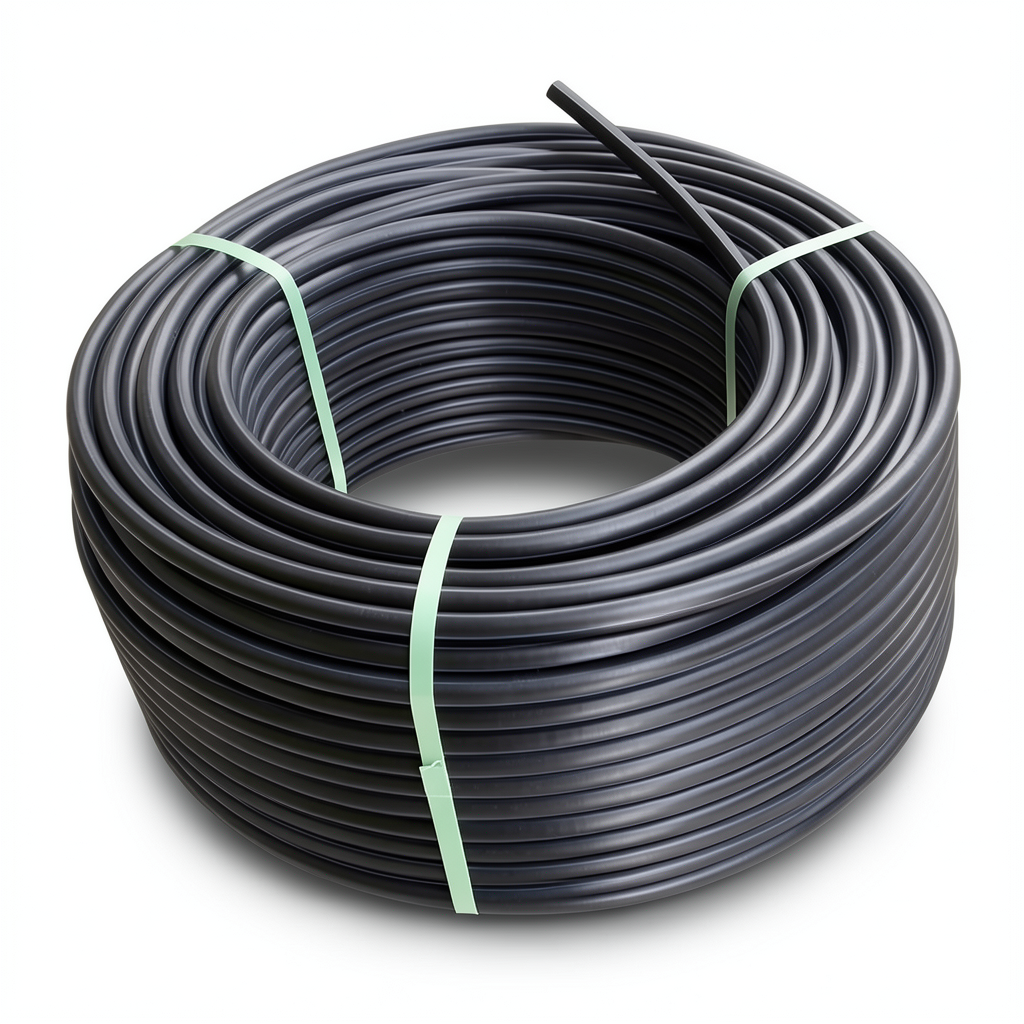 لفة أنابيب بلاستيك HDPE ضغط 9.9 بار PE 100 قطر خارجي 50 مم SDR 13.6 لون اسود
