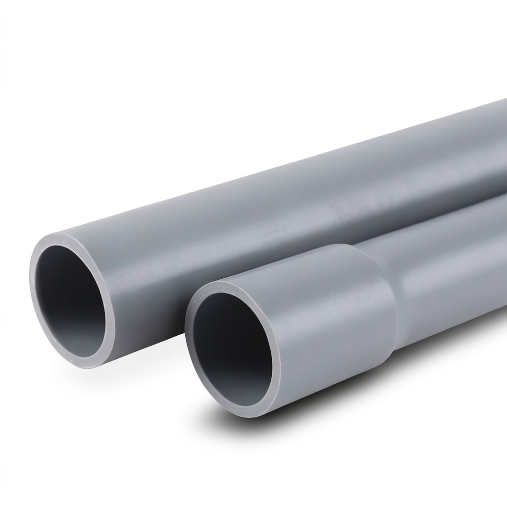 مواسير UPVC ضغط 8.6 بار مقاس 1/2 1 إنش سمك 1.5 مم لون رمادي