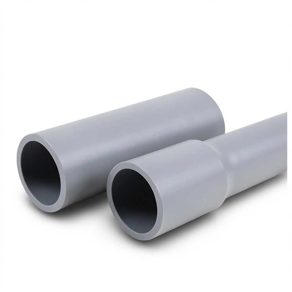 مواسير UPVC ضغط 11 بار مقاس 1/4 1 إنش سمك 1.6 مم لون رمادي