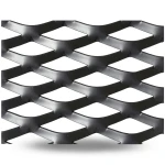 Hot Rolled Steel Expanded Metal Mesh 1.4 mm Thickness 1.22 m Width 6 m Length, Black